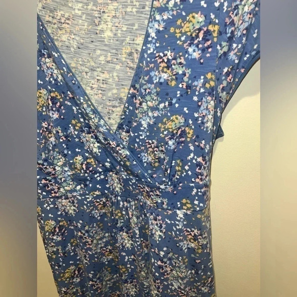 Boden Periwinkle Multi Colored Flowers Floral Short Sleeve Cotton Dress Size 6R‎ - Picture 4 of 10